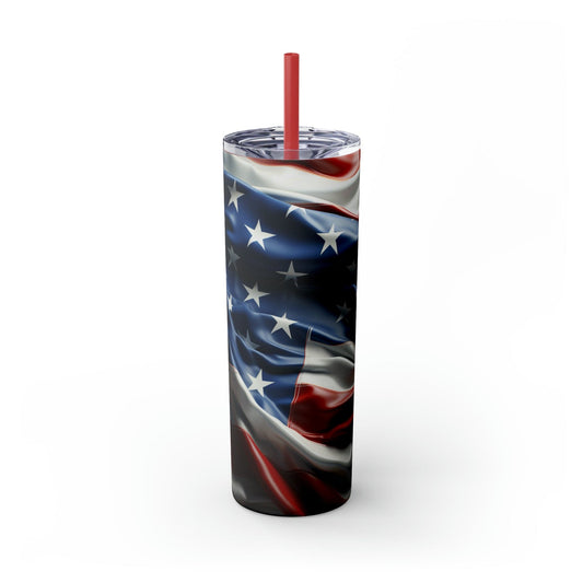 USA Skinny Tumbler with Straw, 20oz