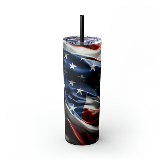 USA Skinny Tumbler with Straw, 20oz