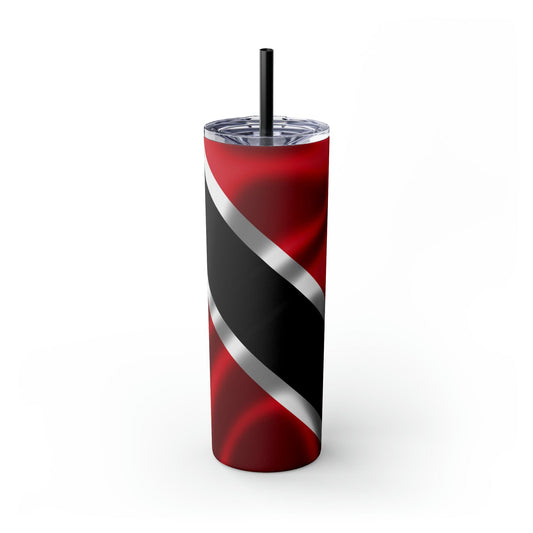 Trinidad And Tobago Skinny Tumbler with Straw, 20oz